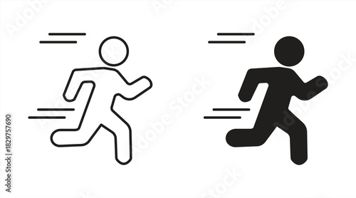 running person icon, vector illustration