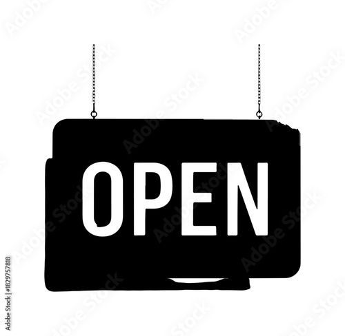 Welcoming open sign, inviting customers to enter and shop, ready for business, great deals