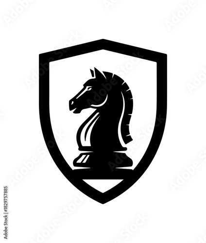 Chess Knight Shield Logo