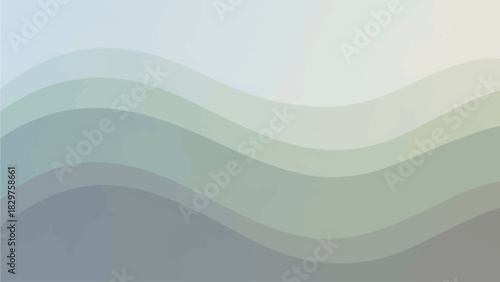 A minimalist abstract background featuring smooth, flowing wave patterns in a gradient of cool, muted colors.