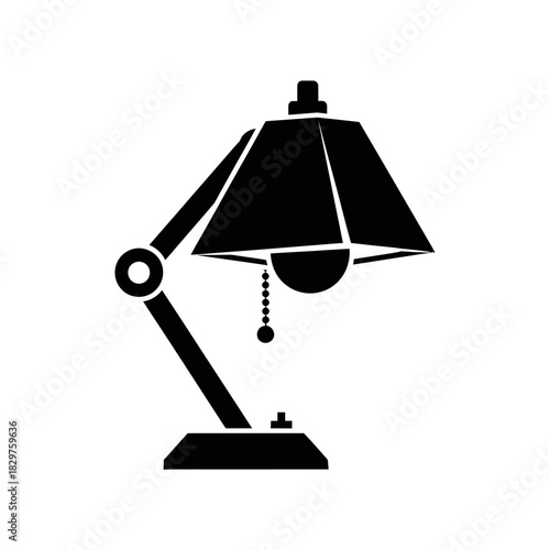 Table Lamp Icon – Minimalist Desk Light Outline Illustration