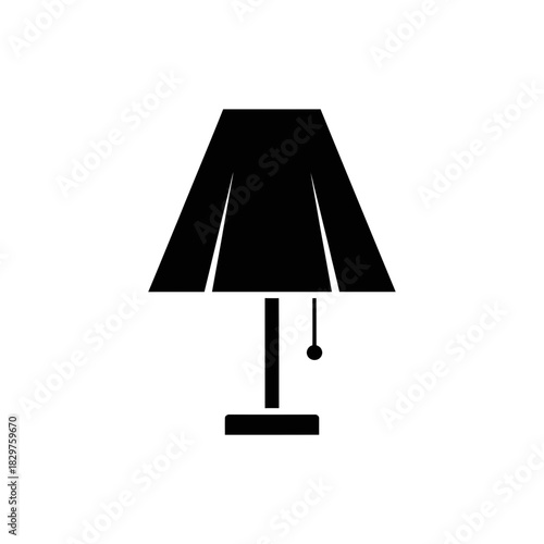 Table Lamp Icon – Minimalist Desk Light Outline Illustration
