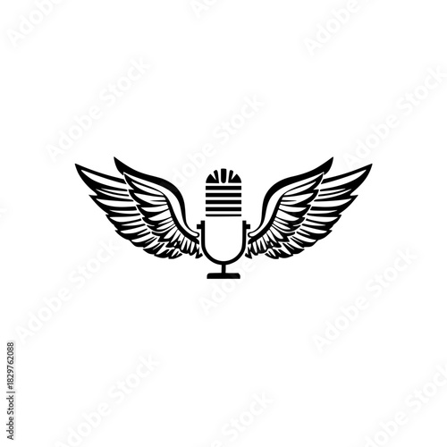 Podcast microphone with wings soars with sound