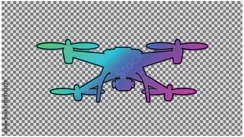 Modern Gradient Drone Silhouette Icon: UAV Technology and Aerial Flight.
