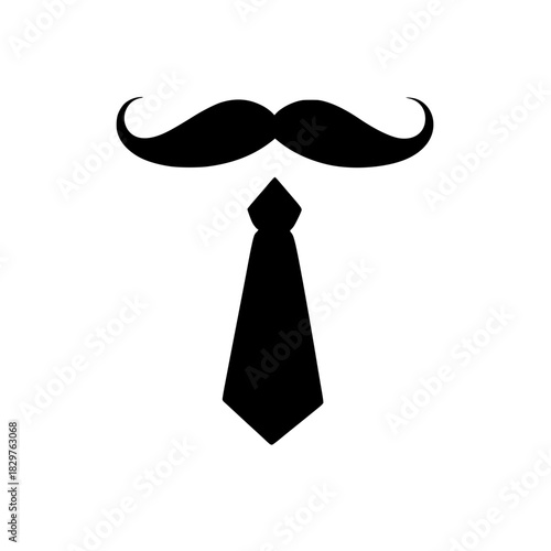 Trendy mustache with tie for a fun fashion look