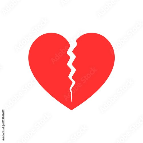 Heartbreak red icon for relationship design use