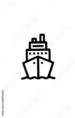 vector illustration of a ship