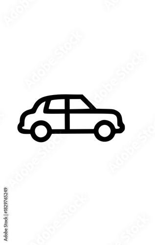 car vector illustration in black line 