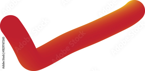 3d rendered vibrant red check mark symbol isolated on a clean white background.