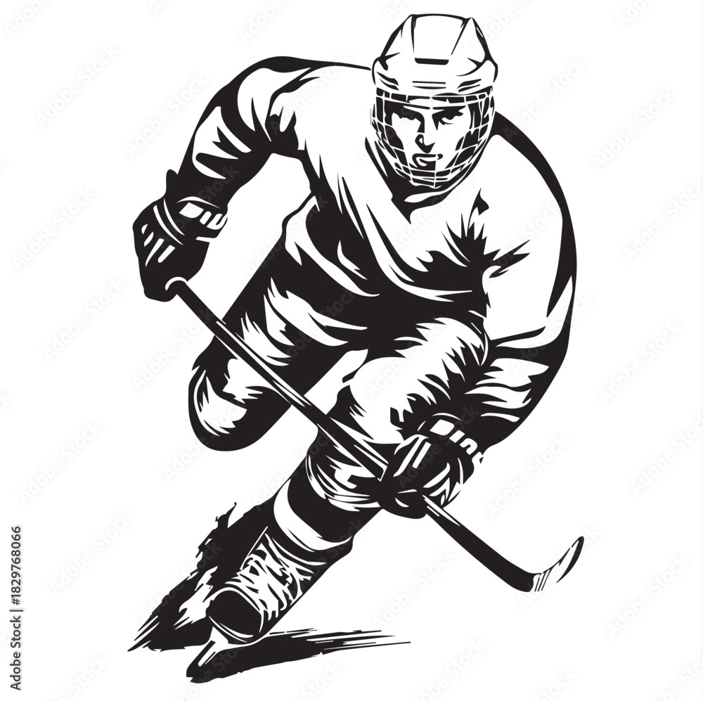 Obraz premium hockey player vector illustration