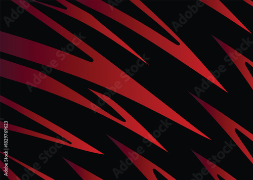 Abstract  red gradient background with jagged zigzag line pattern 