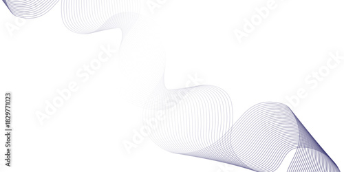 Abstract colorful wavy stripes on white background isolated, minimalistic geometric background with blue gradient wavy lines form spiral ribbon. Graphic design template banner, vector illustrator.