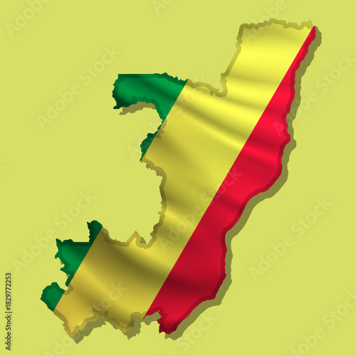 Vector flag Congo in the form of a map