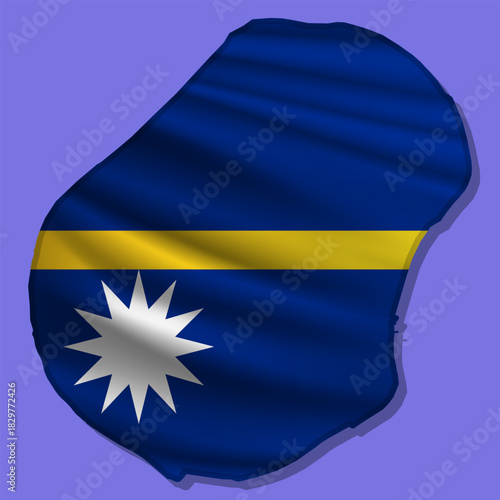 Vector flag Nauru in the form of a map