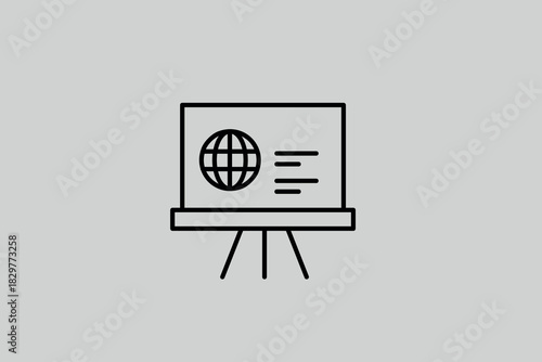 presentation illustration in line style design. Vector illustration.