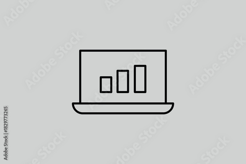 laptop illustration in line style design. Vector illustration.