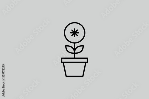 plant  illustration in line style design. Vector illustration.