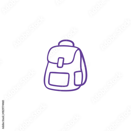 Simple Purple Backpack Clipart
