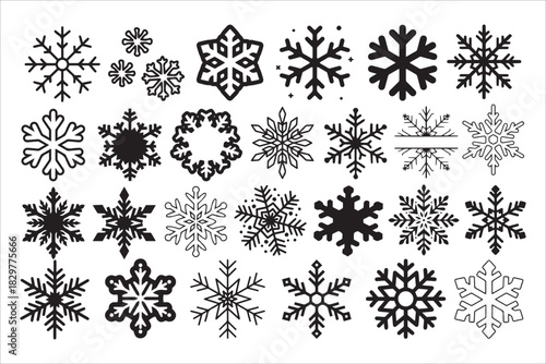 Thirty Unique Snowflake Icon Designs