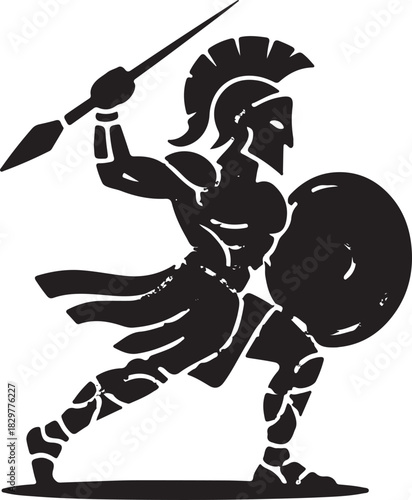 PriDynamic Greek Soldier with Shield Silhouettent