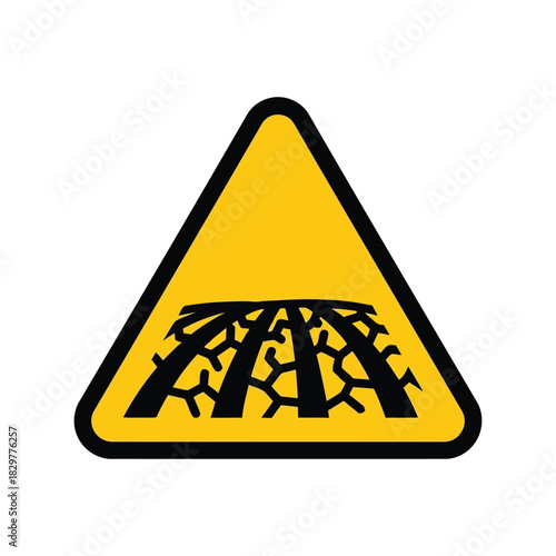 Rough road surface warning sign vector icon Vector