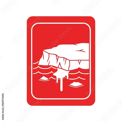 Floating iceberg icon: global warming & climate change concept Vector