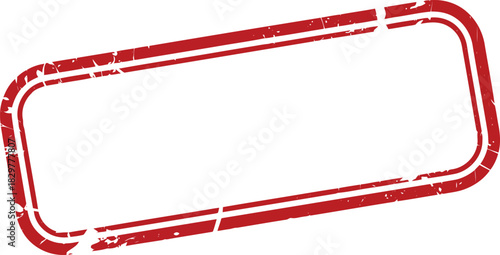 Angled red grunge double outline rounded rectangle stamp frame for important messages and business seals