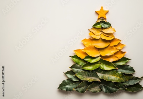 The holiday atmosphere comes to life with a Christmas tree fashioned from pineapple leaves and adorned with festive decorations.