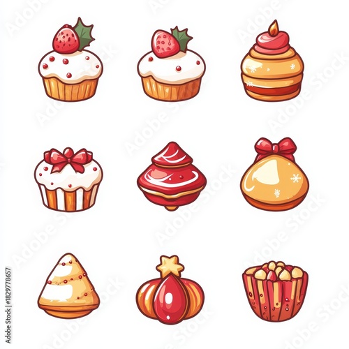 A delightful array of Christmas food and modern desserts, enhancing holiday decoration, brings families together for a sweet celebration meal. Don't miss the traditional festive winter cake at a