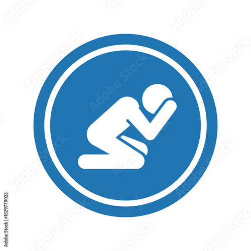 Distress icon: sadness, anxiety, failure, mental health symbol Vector