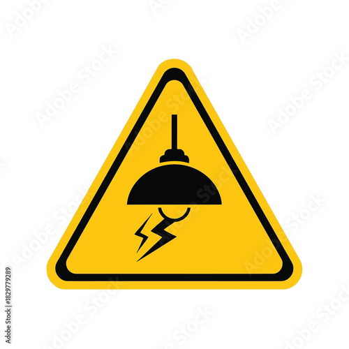 Electrical hazard warning sign: danger from light fixture Vector