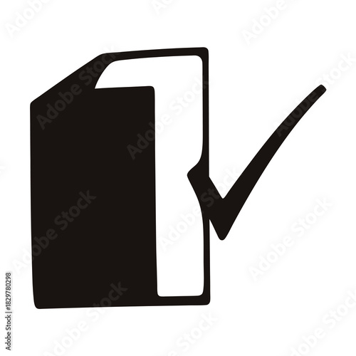 Bold graphic of number one with checkmark, symbol of success and approval