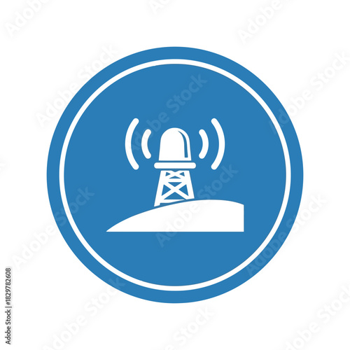 Radio communication signal tower icon   wireless network broadcast Vector