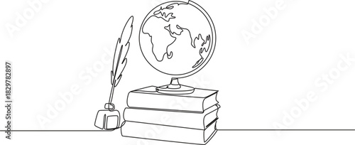 Education Line Art vector illustration,3