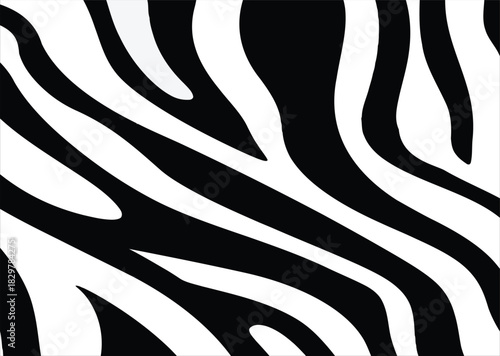 Zebra Print Seamless Pattern Black and White Wild Animal Stripe Texture