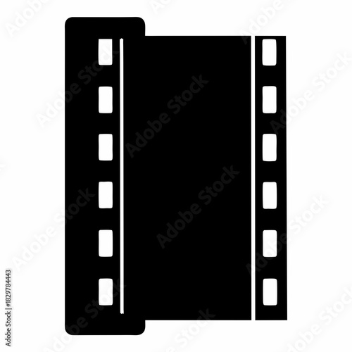Black and white image of a photographic film, suggesting movie industry