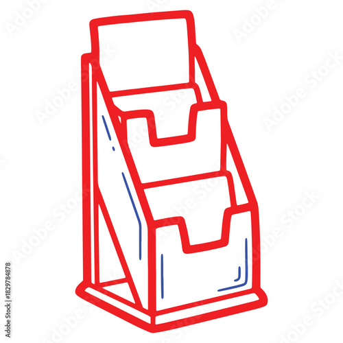 Modern Brochure Holder Rack Design for Business Marketing and Advertising Campaigns with Three Tiered Display Pockets