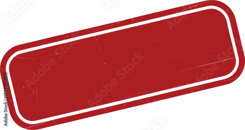 Empty textured red rectangle with rounded corners and a stark white outline on a clear surface
