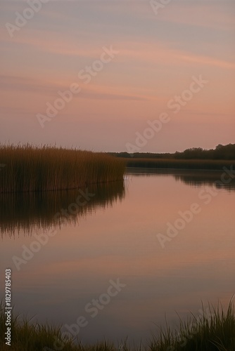 Wallpaper Mural Reed peninsula on hushed lake Torontodigital.ca