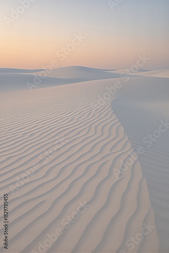 White dune ridge under peach sky