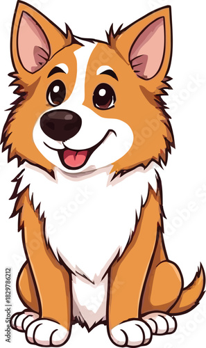 Cute cartoon a illustrator vector Sheltie