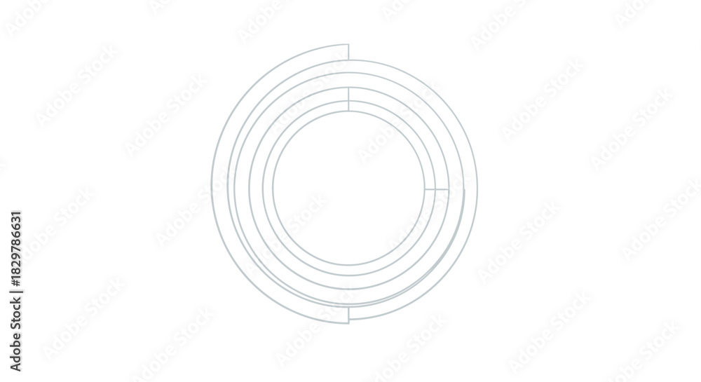 Fototapeta premium Concentric Circles: Minimalist Geometric Design with Subtle Gray Lines