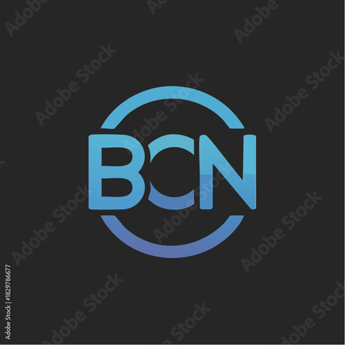 Stylized blue gradient 'BCN' letters inside a matching circular logo on a dark background.