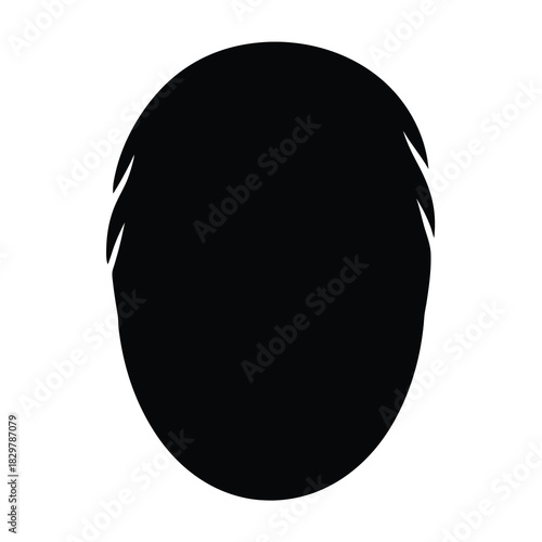 Silhouette of a human head, depicting a person with short black hair