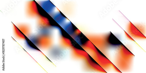 Abstract background with dynamic diagonal lines and blurred colorful gradients of red, orange, and blue on a white backdrop.