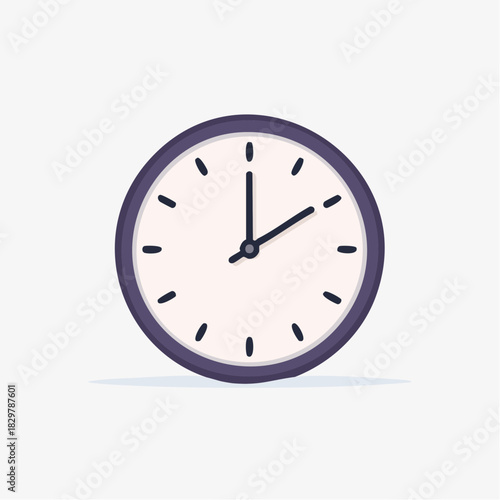 Flat Design New Year Clock Icon (Midnight)