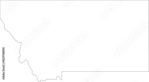 Montana Map Stroke Outline Isolated State of USA Minimalist Vector