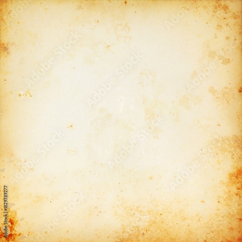 A slightly crumpled piece of off-white paper, adorned with various dark brown and yellowish stains, suggesting previous use or accidental spills.