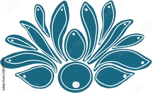 Korean Lotus Pattern – Minimal Floral Ornament Vector
