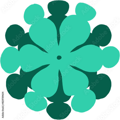 Korean Floral Motif – Traditional Green Pattern Design